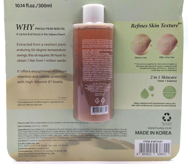 Huxley Conditioning Essence Cactus Oil Moisturizing Toner 10.1 Fl Oz 300 Ml
