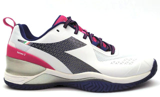 Diadora Women's Blushield Torneo 2 AG Tennis Shoes White Blue Pink Size 10