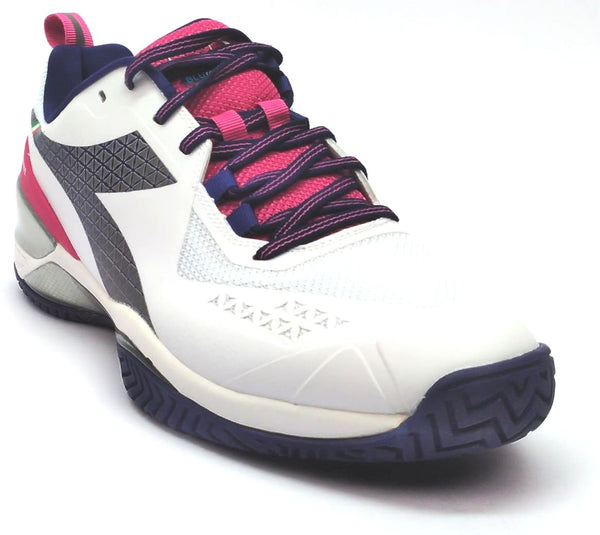 Diadora Women's Blushield Torneo 2 AG Tennis Shoes White Blue Pink Size 10
