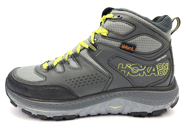 Hoka One One Men's Hiking Boots Shoes Tor Tech Mid Waterproof Grey Acid Size 10