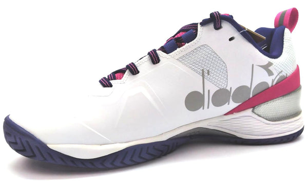 Diadora Women's Torneo 2 Tennis Shoes Blushield AG Lace Up White Blue Pink 9.5