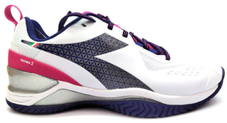 Diadora Women's Torneo 2 Tennis Shoes Blushield AG Lace Up White Blue Pink 9.5