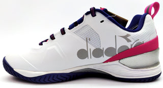 Diadora Women's Torneo 2 Tennis Shoes Blushield AG Lace Up White Blue Pink 9.5