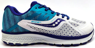 Saucony Girls Ride 10 Running Shoes Athletics FlexFilm Blue White Size 3.5M