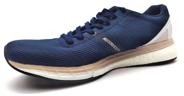 Adidas Women's Adizero Boston 8 Running Shoes Lace Up Navy Light Pink Size 9.5