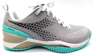 Diadora Women's Blushield Torneo 2 W AG Tennis Shoes Lace-up Silver Blue
