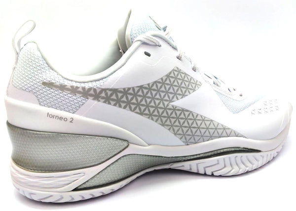 Diadora Men's Blushield Torneo 2 AG Tennis Shoes Lace-up White Wide