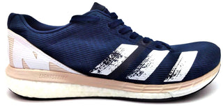 Adidas Women's Adizero Boston 8 Running Shoes Lace Up Navy Light Pink Size 9.5