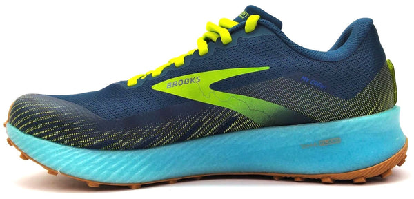 Brooks Men's Catamount Trail Running Shoes Lace Up Neon Green Blue Size 11.5D
