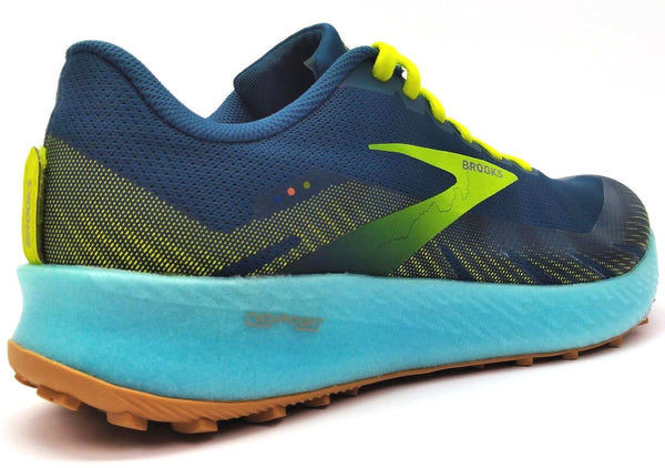 Brooks Men's Catamount Trail Running Shoes Lace Up Neon Green Blue Size 11.5D
