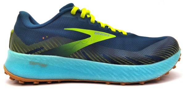 Brooks Men's Catamount Trail Running Shoes Lace Up Neon Green Blue Size 11.5D