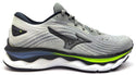 Mizuno Women's Wave Sky 6 Running Shoes Lace-up Grey White Neon Size 7