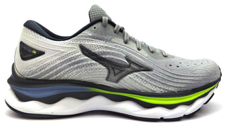 Mizuno Women's Wave Sky 6 Running Shoes Lace-up Grey White Neon Size 7