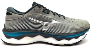 Buy grey-silver-blue Mizuno Women's Wave Sky 5 Running Shoes Lace-up Lightweight Comfort