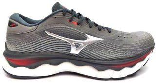 Buy grey-silver-brown Mizuno Men&#39;s Wave Sky 5 Running Shoes Lace-up Lightweight Comfort Breathable