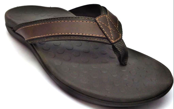 Vionic Men's Tide Sandals Leather Toe Post Flip-flop Slip-on Durable Comfort