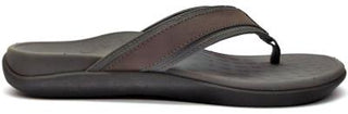 Buy charcoal Vionic Men&#39;s Tide Sandals Leather Toe Post Flip-flop Slip-on Durable Comfort