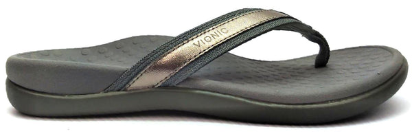 Vionic Women's Tide II Sandals Orthotic Leather Flip Flop Toe-Post Comfort