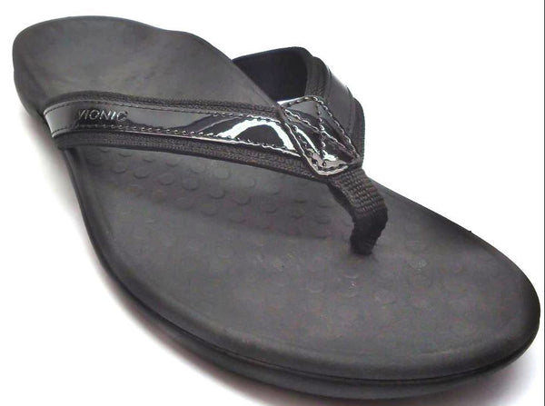 Vionic Women's Tide II Sandals Orthotic Leather Flip Flop Toe-Post Comfort