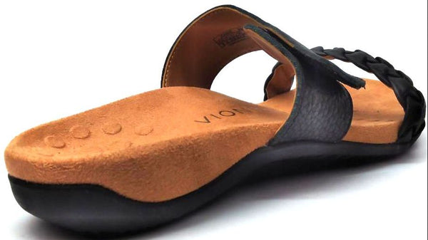 Vionic Women's Jeanne Sandals Slide Leather Arch-Supportive Adjustable Flip Flop