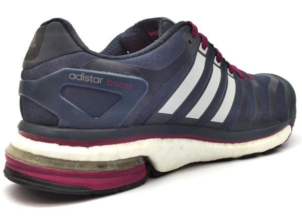Adidas Women's Adistar Boost Running Shoes Grey White Burgundy Size 10.5