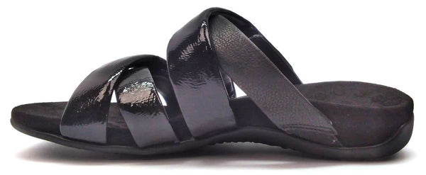 Vionic Women's Hadlie Slide Sandals Orthotic Patent Wedge Comfort Lightweight