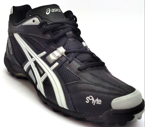 ASICS Women's Gel-V Cut MT Turf Hockey Cleats Black White Silver Size 11