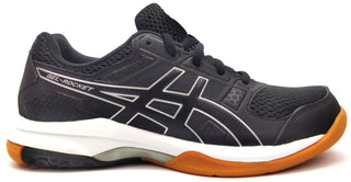 ASICS Women's Gel Rocket 8 Running Shoes Lace-up Comfort Black White Size 5