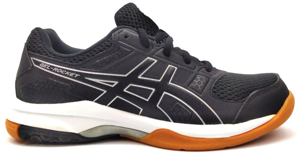 ASICS Women's Gel Rocket 8 Running Shoes Lace-up Comfort Black White Size 5