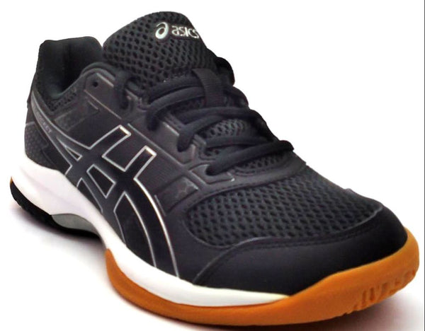 ASICS Women's Gel Rocket 8 Running Shoes Lace-up Comfort Black White Size 5