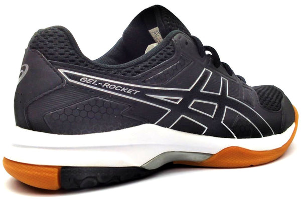 ASICS Women's Gel Rocket 8 Running Shoes Lace-up Comfort Black White Size 5