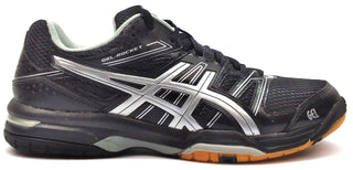 ASICS Women's Gel Rocket 7 Volleyball Shoes Lace-up Black Silver Size 11.5