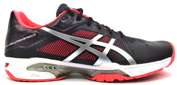 ASICS Women's GEL-Solution Speed 3 Tennis Shoes Black Silver Diva Pink Size 10