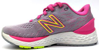 New Balance Kids Girls Fresh Foam 880 V11 Running Shoes Grey Pink White Size 12W