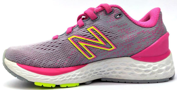 New Balance Kids Girls Fresh Foam 880 V11 Running Shoes Grey Pink White Size 12W