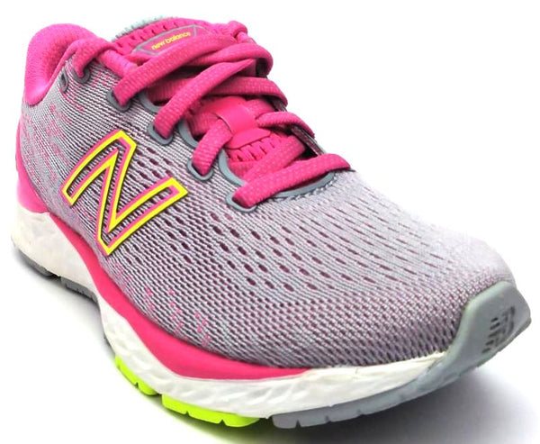 New Balance Kids Girls Fresh Foam 880 V11 Running Shoes Grey Pink White Size 12W
