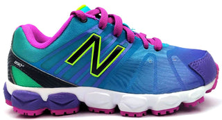 New Balance Kids Girls 890V5 Running Shoes Lace-up Green Purple White Size 11
