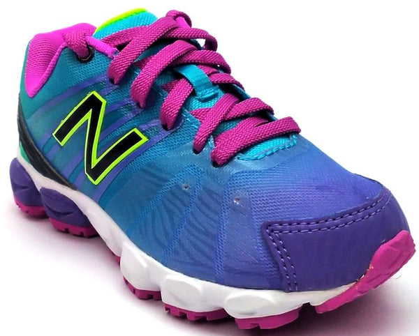 New Balance Kids Girls 890V5 Running Shoes Lace-up Green Purple White Size 11
