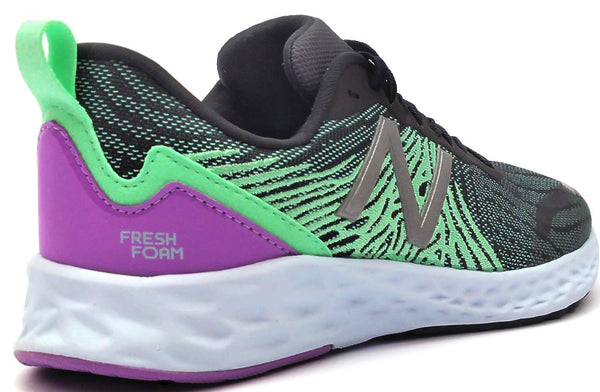 New Balance Kids Fresh Foam Running Shoes Lace-up Grey Green White Size 4 M