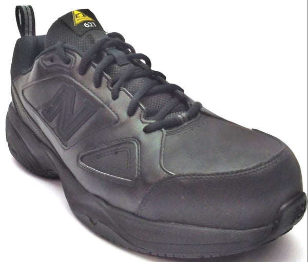 New Balance 627v2 Men's Work Shoes Leather Steel Toe Lace-up Black Size 12 D