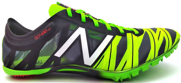 New Balance Men's SD400v2 Running Shoes Cleated Black Neon Green Size 10.5 D