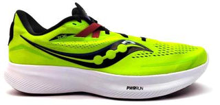 Buy acid-lime-spice Saucony Men&#39;s Ride 15 Running Training Shoes PWRRUN Low Top Athletic Sneakers