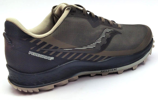 Saucony Men's Peregrine 11 Running Shoes PWR-TRAC Gravel Black Size 11.5 Wide