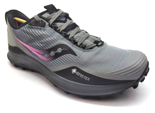 Saucony Women's Peregrine 12 GTX Trail Running Shoes GORE-TEX Alloy Quartz 9 M