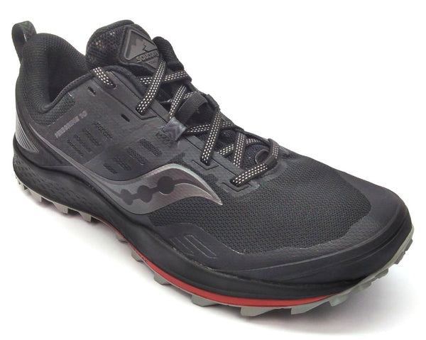 Saucony Men's Peregrine 10 Trail Running Shoes PWR-Trac Black Red Size 9 Wide