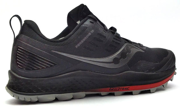 Saucony Men's Peregrine 10 Trail Running Shoes PWR-Trac Black Red Size 9 Wide