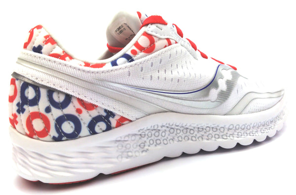 Saucony Women's Kinvara 11 Running Shoes Comfort Sneaker White Red Blue 9 Medium