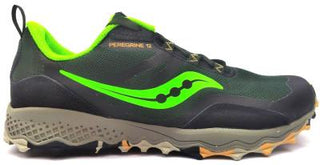 Buy blk-slm Saucony Boy's Peregrine 12 Shield Junior Trail Running Shoes Terrain Sneakers