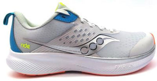 Buy grey-blue-citro Saucony Unisex Kids Ride KDZ Trainer Running Shoes Sneakers PWRRUN Low Top