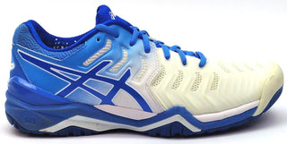 Asics Women's GEL-Resolution 7 Tennis Shoes Lightweight White Blue Coast Size 9M